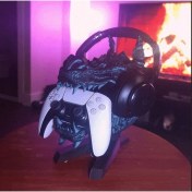 Resim Ejderha Başı Playstation 5 Kol Tutucu Kulaklık Standı Ps5 Joystick Standı(Stand Veya Duvara Monte) 