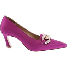 Resim Dgn 1728-22y Kadın Sivri Burun Üstten Zincirli Taşlı Topuklu Ayakkabı 1728-1974-R12475 Mor 