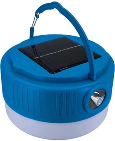 Resim Kamp Lambası Solar Şarjlı El Feneri Usb Type-c Şarj Powerbank Mavi 