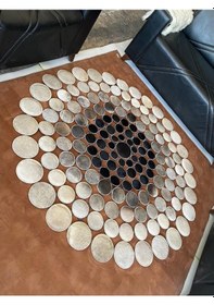 Resim Deri Love Dekoratif Tasarım Deri Halı 