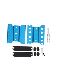 Resim Rc Araba Çalışma Tezgahı Alüminyum Tamir Çalışma İstasyonu Modeli Tamir Masası Hassas Ölçekli 360 Derece Dönüş Mavi 