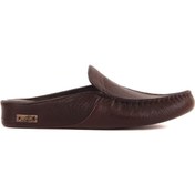 Resim Sail Lakers - Kahverengi Deri Erkek Ev Terliği 110-547-X 