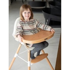 Resim Childhome Evolu 2 Mama Sandalyesi Beyaz Natural Tepsi 
