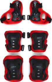 Resim Delta Prt-78 Paten ve Kaykay Koruyucu Set Siyah-Kırmızı L Beden 