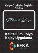 Resim Efka Ajans Kişiye Özel İsim Soyisim İmza 20x3 Cm / İmza Etiket / Araç Sticker / Motor Sticker 