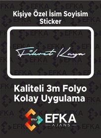 Resim Efka Ajans Kişiye Özel İsim Soyisim İmza 20x3 Cm / İmza Etiket / Araç Sticker / Motor Sticker 