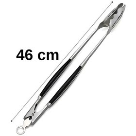 Resim Elite Dövme Çelik İthal Barbekü Maşası - Kilitli Model 46 Cm 