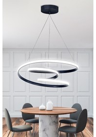 Resim Ransom Modern Sarkıt Galaksi Siyah Kasa Beyaz Işık Ledli Avize Siyah 