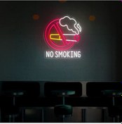Resim Twins Led No Smoking Yazılı Ve Şekilli Neon Tabela Pembe Model:model:64503366 Pembe 
