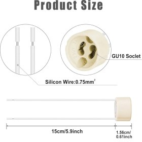 Resim 25 Adet GU10 Duy 2A LED Halojen Lamba Duyu 0,75 Mm² Silikon Tel Seramik Duy Bağlantı Duyları 300 W Enerji Sınıfı A 