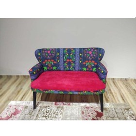 Resim Azra Mobilya Ikili Koltuk - Kanepe - Nubuk Kumaş - Ahşap Ayak - Modern Tasarım - Kırmızı Kırmızı 