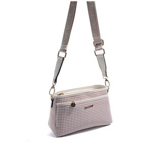 Resim Silver Polo Sp1184 Kadın Çapraz Çanta Kaz Ayağı Ekose Bordo-kemik 