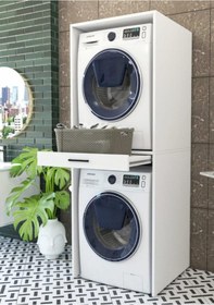 Resim Aska Kurutmalı Çamaşır Makinası Dolabı 