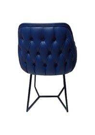 Resim Tekli Bekleme Koltuğu Metal Ayaklı Kapitone Desenli Mavi Renk Sun 