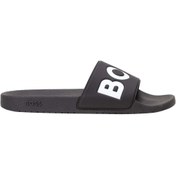 Resim BOSS Erkek Büyük Logo Detaylı Üst Yüzey Rahat ve Düz Tabanlı Siyah-Beyaz Sneaker 50536835-002 