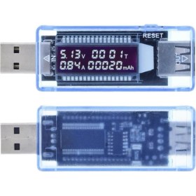 Resim Hobi Mekatronik Keweısı KWS-V20 LED Ekranlı USB Voltmetre Ampermetre USB Sarj ve Kapasite CIHAZI(3-9V 0-3A) 