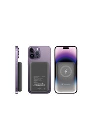 Resim Verbatim MCP-10GY 10000MAh USB-C 15W Manyetik Kablosuz Powerbank - Gri 