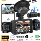 Resim CC-40 WiFi Full HD Türkçe 4 Kameralı Araç İçi Güvenlik Kamerası | Ön, Arka, İç Kayıt | 64GB Uyumlu | Gece Görüşlü 