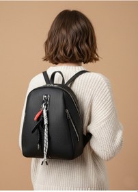 Resim Kadın Sırt Çantası Şık Anahtar Detaylı, Modern Tasarım, Günlük Kullanıma Uygun 8683255014026 Siyah 