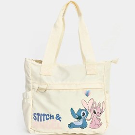 Resim Lc Waikiki Ekru Stitch Ve Angel Baskılı Kız Çocuk Omuz Çantası 