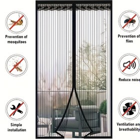 Resim Manyetik Mesh Kapı Perdesi: Haşereleri Dışarıda Tutun, Taze Hava İçeri Alın, ve Pets Serbestçe Dolaşın - Yatak Odası, Oturma Odası ve Balkon için Uygun 