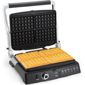 Resim King Waffle Master KWM1462 Tost ve Waffle Makinesi 2000 W Granit Plaka Inox Renk 