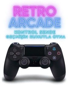 Resim Ps4 Kolu Kablosuz Şarj Edilebilir Ergonomik Titremeli Siyah 