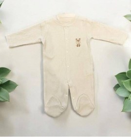 Resim Zekids Bebek Çıtçıtlı Kedi İşlemeli Tulum-15069 Bej 