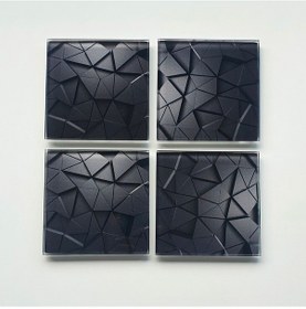 Resim Decorita Cam Bardak Altlığı Antrasit Kristal 4'lü Takım 10 x 10 CM Antrasit 