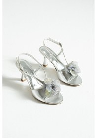 Resim Kadın Aksesuralı Topuklu Sandalet Noa - Gümüş Gümüş 