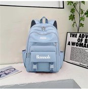 Resim Oldfriend Kişiselleştirilebilir Nakışlı Blue Nylon Okul Çantası Gençler İçin Büyük Kapasiteli Mavi 