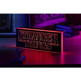 Resim Sincara Home Stranger Things Logo Gece Lambası / Light Box Kırmızı 