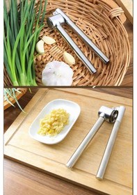 Resim Paslanmaz Çelik Koncıs Sarımsak Ezici Pratik Sarımsak Ezeceği Lüks Çelik Sarımsak Ezeceği 