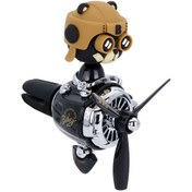 Resim Pervaneli Klima Süsü Oto Koku Klipsi Sallanan Başlı Pilot Ayı Araba Hava Ferahlatıcı Siyah 