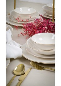 Resim Heda Porselen Hayal Altın Yaldız 24 Parça 6 Kişilik Yemek Takımı 