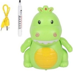 Resim Xinh Mini Domuz Robot Endüktif Çizgi Çizim Oyuncaklar İle Işık Müzik Eğitimi Oyuncak Çizim Oyuncaklar Yeşil 