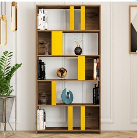 Resim Variant Lima Çalışma Masası Ve Kitaplık Takımı - Ceviz / Sarı Ceviz 