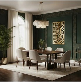 Resim Dikey Dalgalı Metal Duvar Tablosu Salon Dekorasyonu 