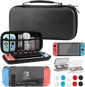 Resim RHOTALL Carrying Case Set Compatible with Nintendo Switch Accessories, Portable Travel Storage Case for Switch with Clear Protective Cover, Screen Protector, 2 Game Case and 10 Thumb Caps 