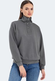 Resim VIDAL Oversize Kadın Sweatshirt Koyu Gri 