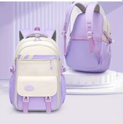 Resim Oldfriend Mor Ve Bej Kızlar Sırt Çantası Dayanıklı Nylon Laptop Çantası Okul Çantası Mor 