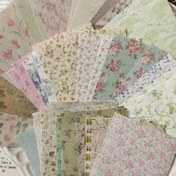 Resim 60 Yaprak Yazılabilir Vintage Çiçek Desenli Dekoratif El Yazısı Günlük Kağıdı Paketi 