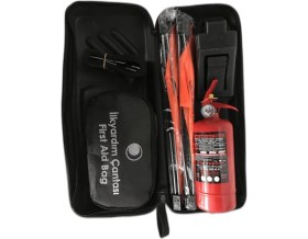 Resim Evo Trafik Seti Ilkyardım Lüx Çantalı - 1 kg Yangın Tüplü + 4 Ren 