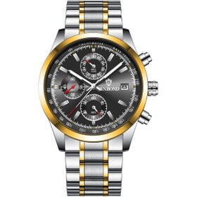 Resim Sones Fngeen S230 Erkek Pointer Olmayan Kuvars Saat Beyaz Mash Beyaz Çelik Siyah Yüzey 