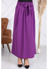 Resim Kadın Sarı Bağlama Detaylı Yazlık Tesettür Etek 2088/100 001 