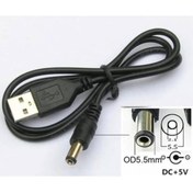 Resim Usb To Dc 5.5 2.1 Mm Kalın Uç Power Güç Çevirici Adaptör Kablosu N11.4040 