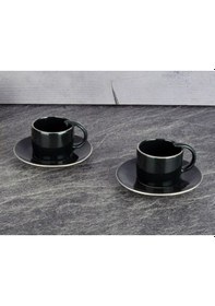 Resim Türk Kahvesi Fincan Takımı, 2'li, Jasmine, 90 Ml, Porselen, Siyah Diğer 