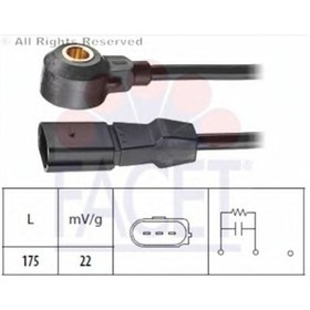 Resim Vw Bora 1.6 Akl 98-05 Vuruntu Sensörü 06A905377B Siyah Facet 