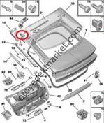 Resim Peugeot 508 (2019-2023) Bagaj Kapak Sol Menteşesi (Orijinal) 