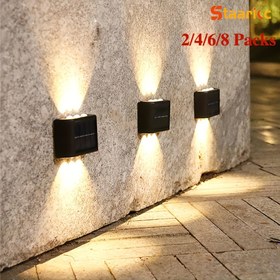 Resim Staaricc 8/6/4/2 adet Güneş Duvar Işığı, Dış Mekan 6 LED Gövde Işıkları, Avlu için Duvar Işığı, Sokak, Çit, Garaj, Bahçe Mükemmel Dekorasyon 